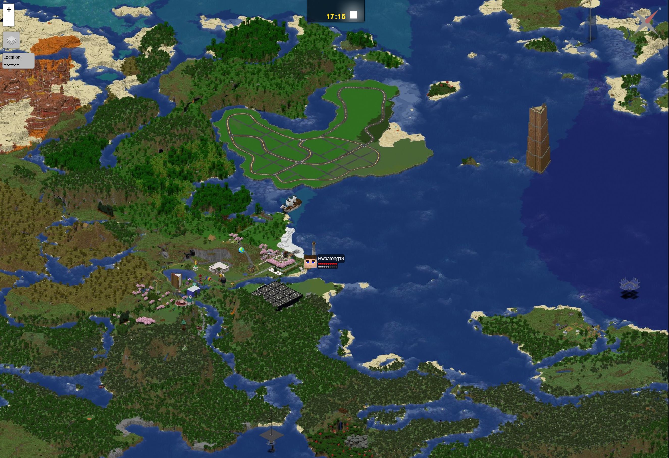 HulettCraft World Map — click to open interactive map